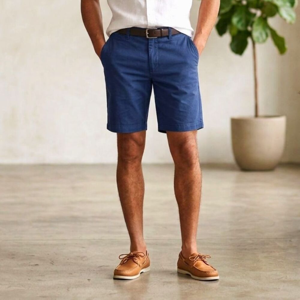 Magellan Outdoors Blue Cargo Chino Shorts 14 Flat Front Fishing Hiking Camp